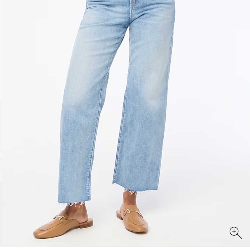 J. Crew Factory Wide-leg cropped jean in all-day stretch EUC